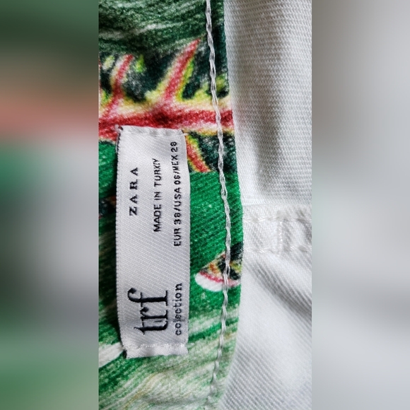 NWOT ZARA FLORAL JEANS SZ 06 - Picture 12 of 15